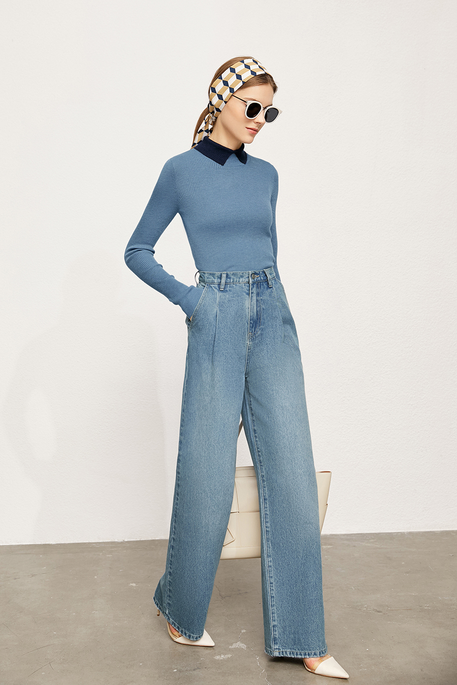 Color - block Lapel Slim Sweater|AMII-AMII.com