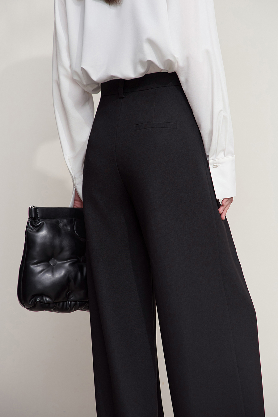 Wide Leg Pleated Casual Pants