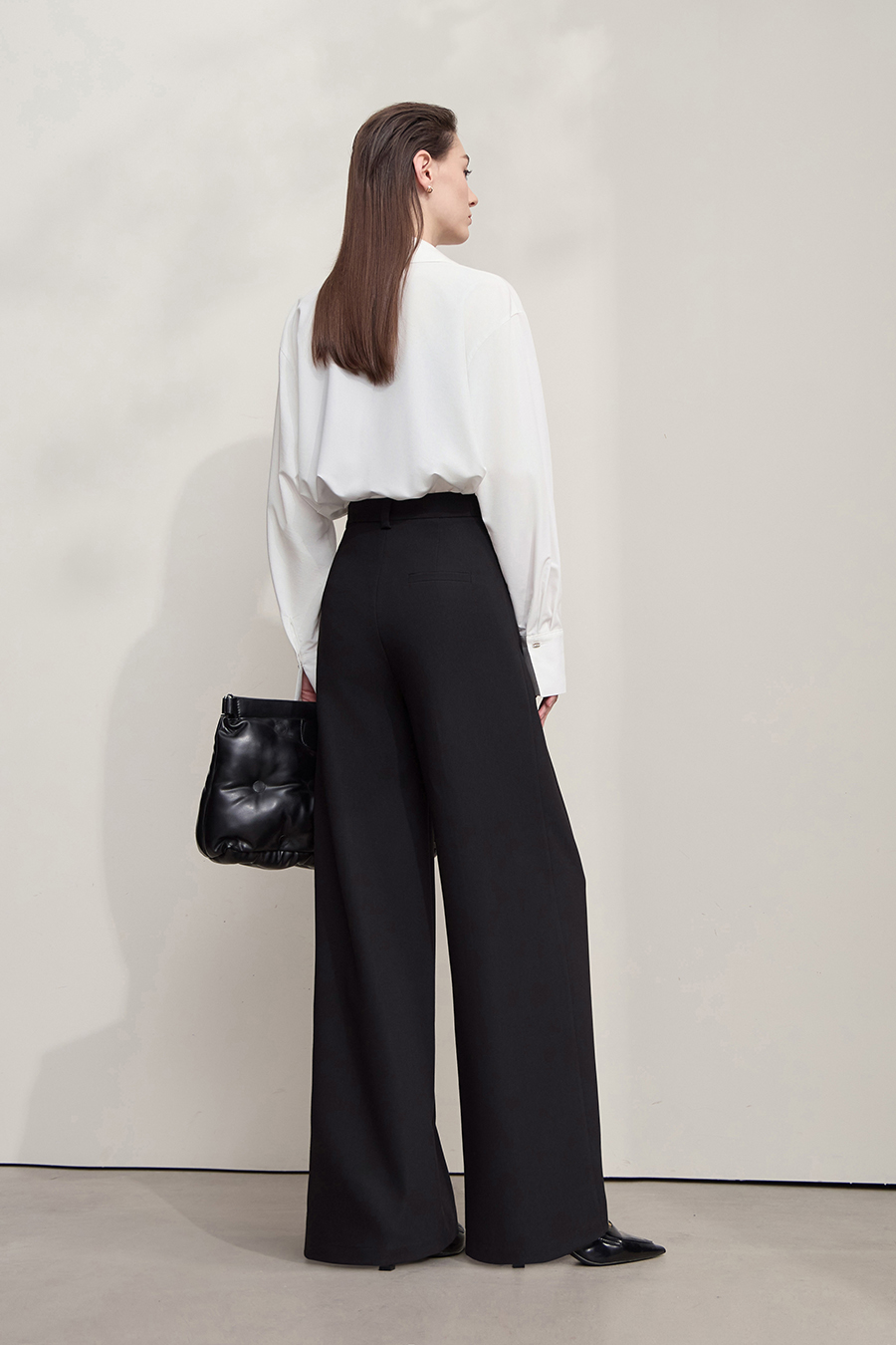 Wide Leg Pleated Casual Pants