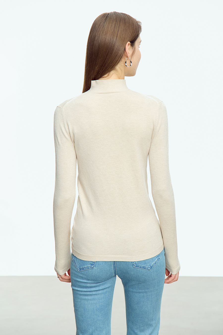 Mock Neck Slim Sweater|AMII-AMII.com