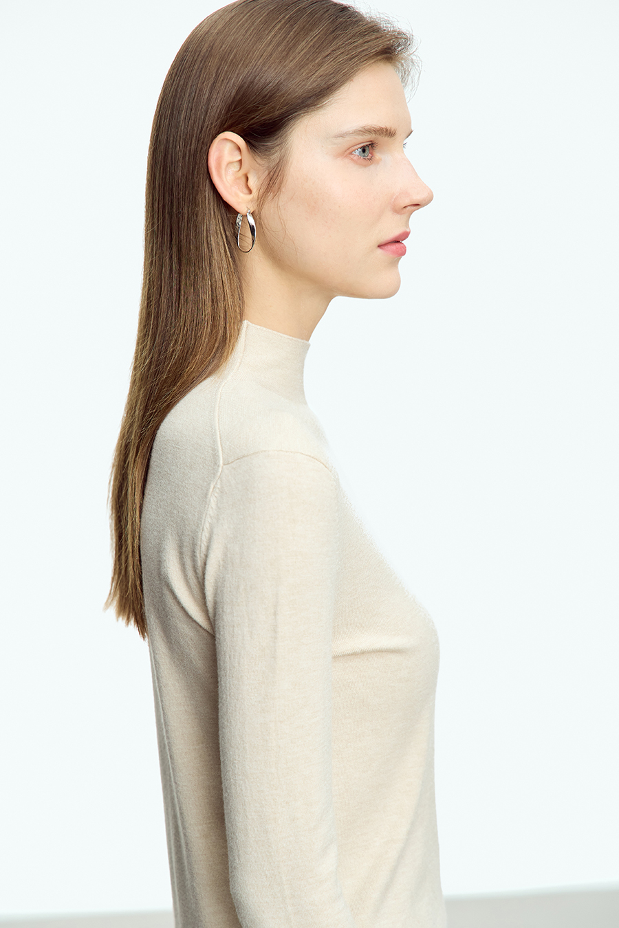 Mock Neck Slim Sweater|AMII-AMII.com