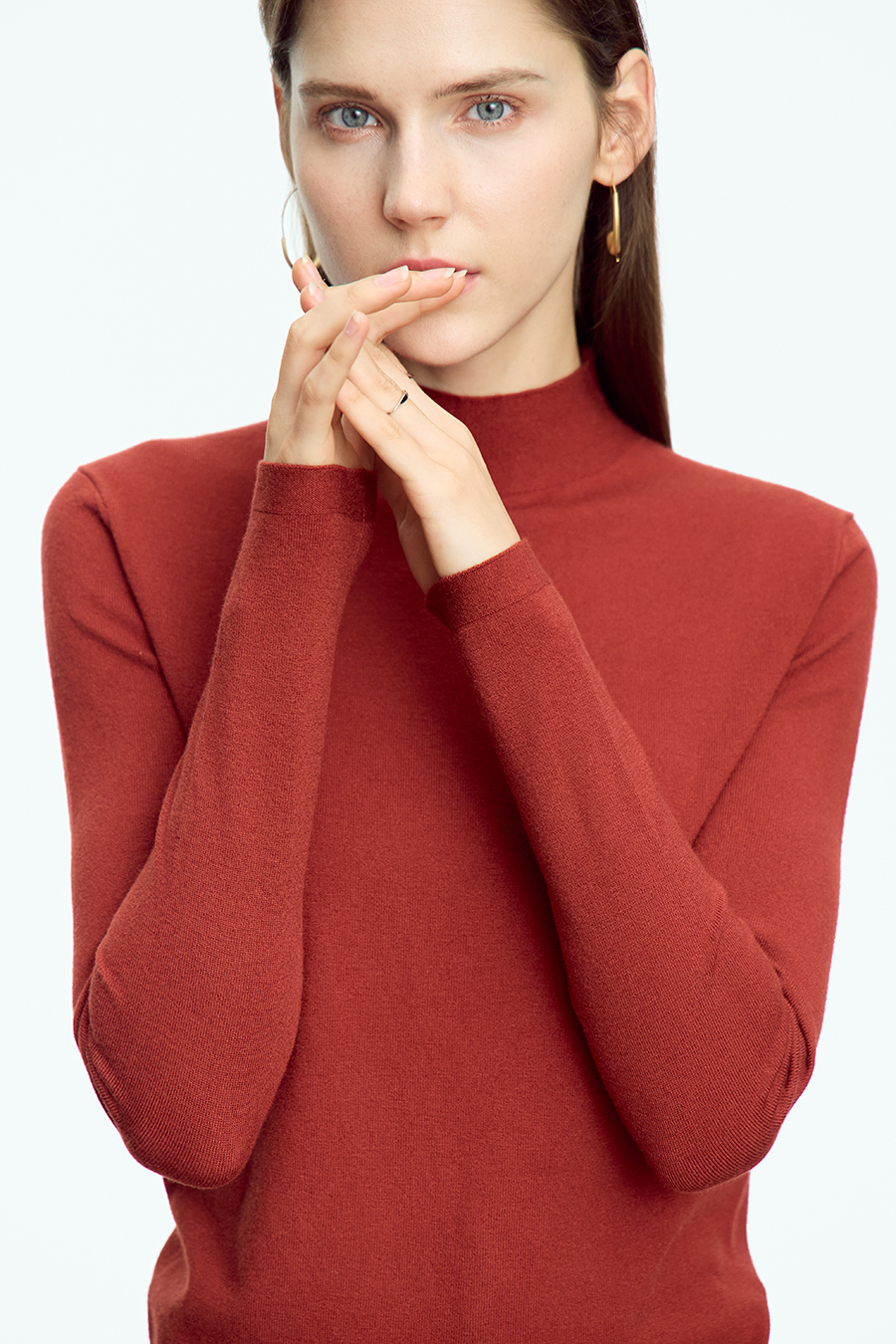 Mock Neck Slim Sweater|AMII-AMII.com