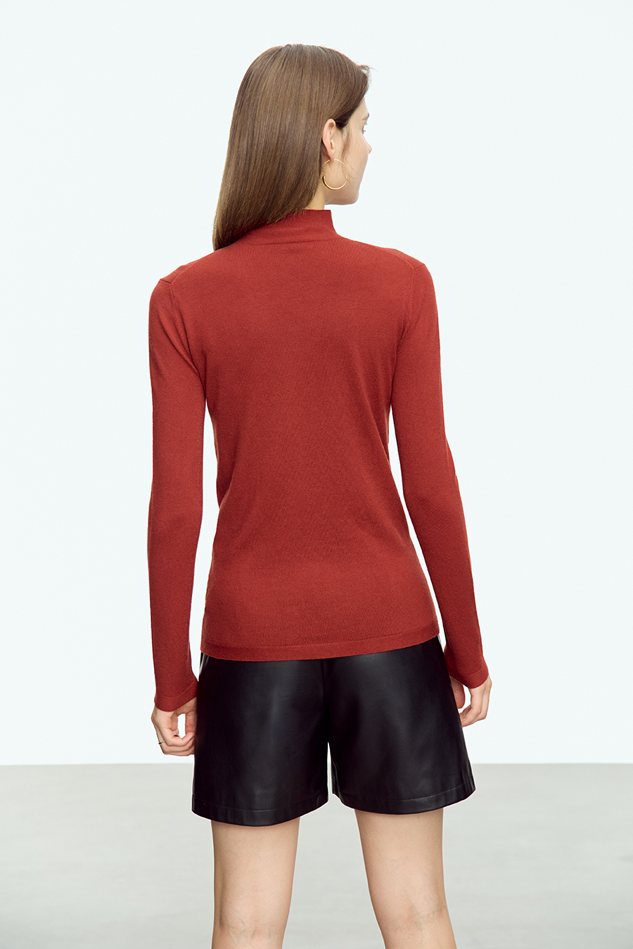 Mock Neck Slim Sweater|AMII-AMII.com