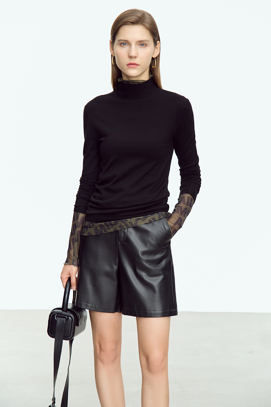 Mock Neck Slim Sweater|AMII-AMII.com