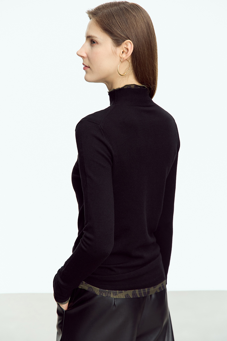Mock Neck Slim Sweater|AMII-AMII.com