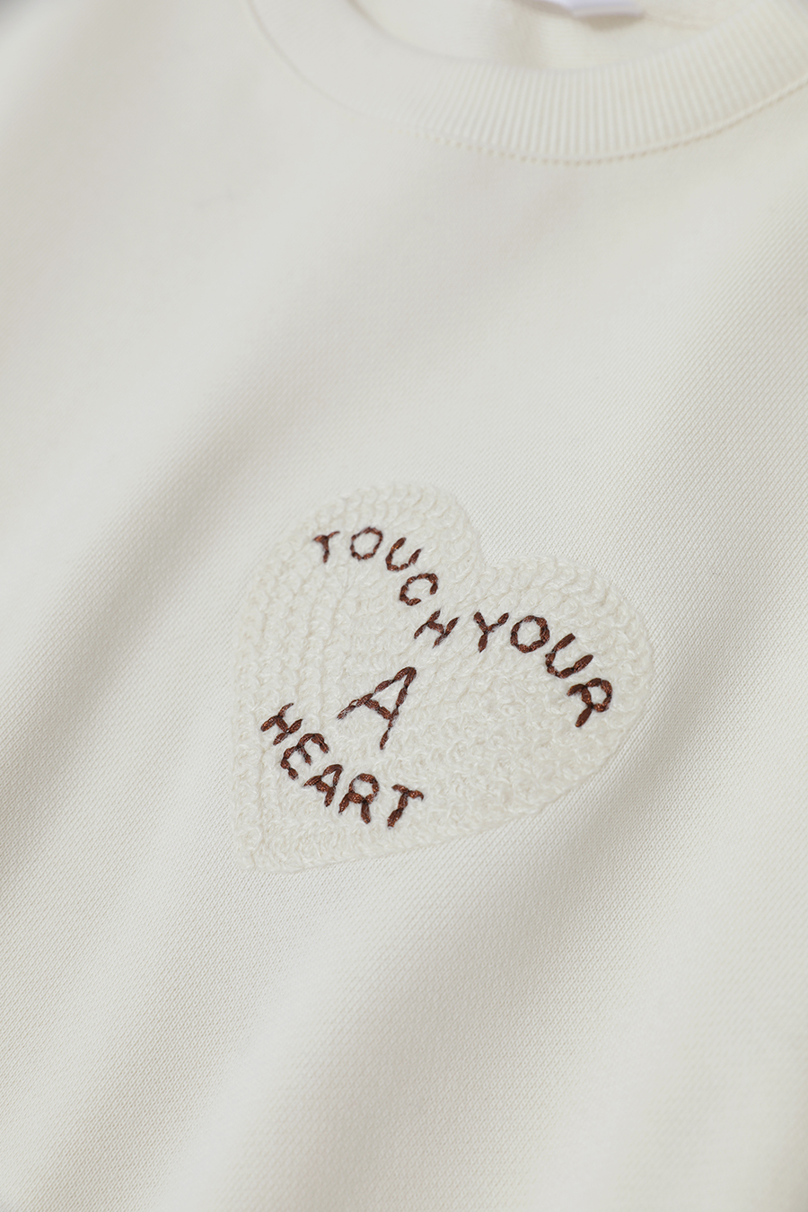 Letter & Heart Embroidered Sweatshirt