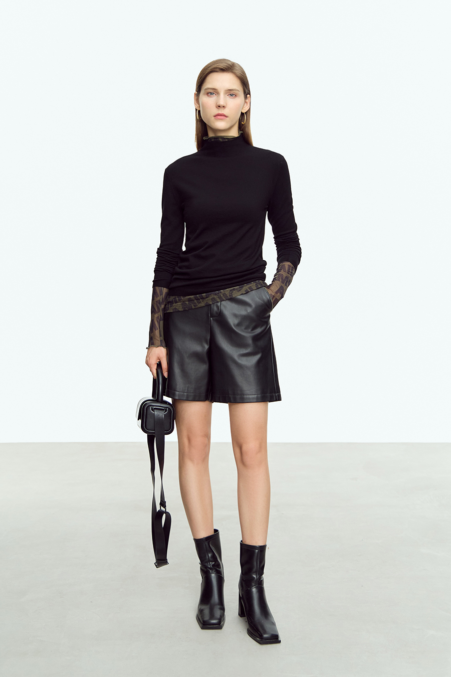 Mock Neck Slim Sweater|AMII-AMII.com