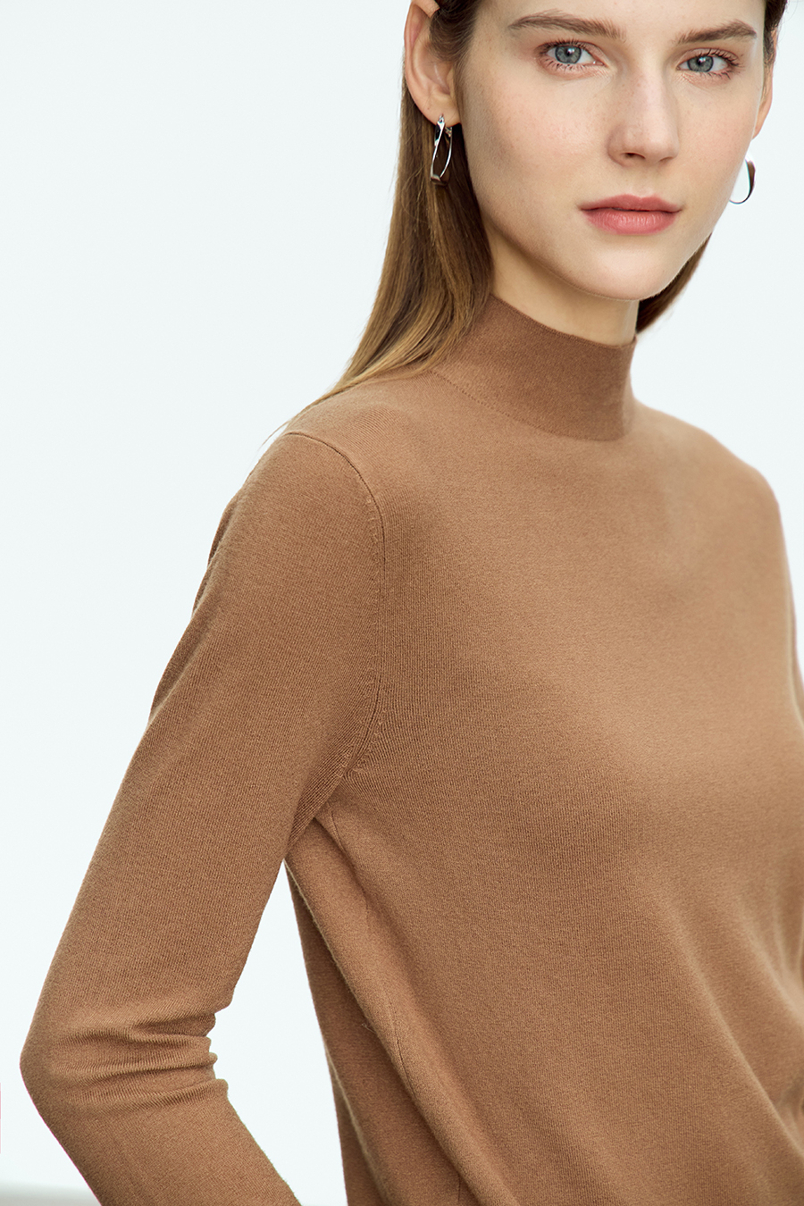 Mock Neck Slim Sweater|AMII-AMII.com