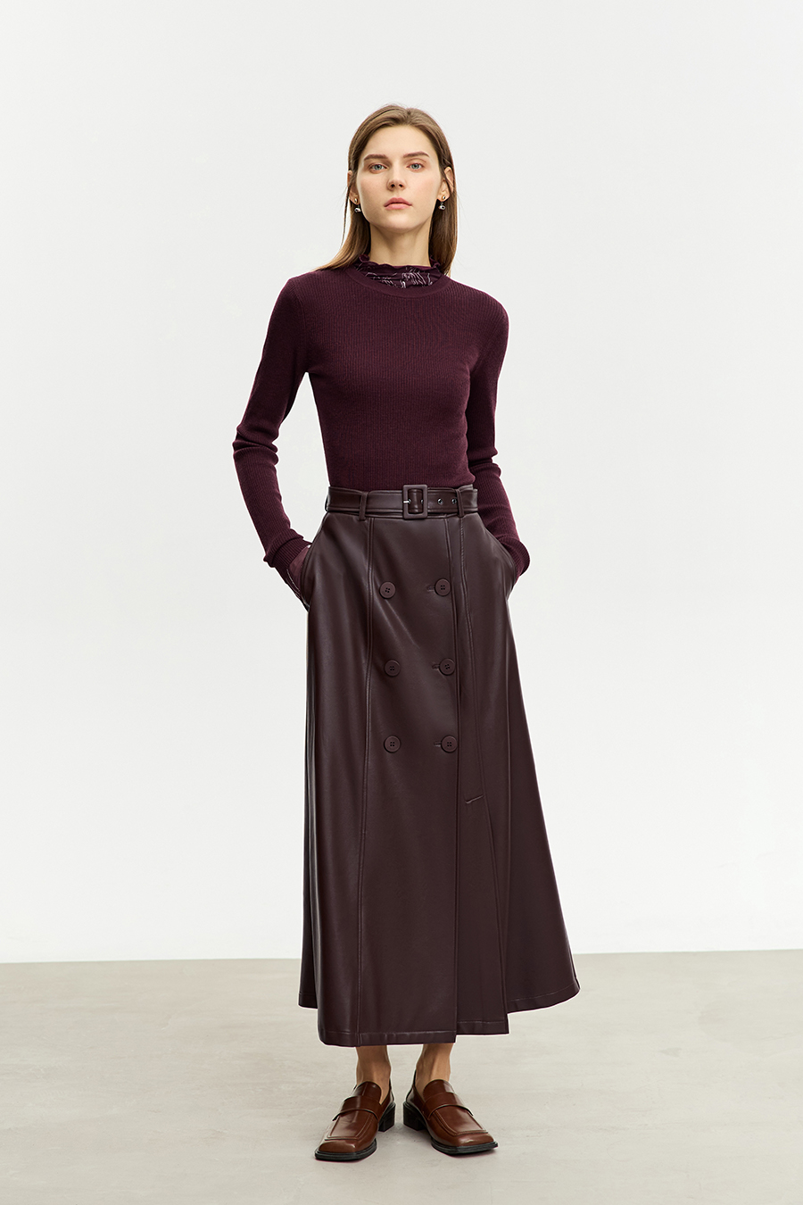 Slim Small Crew Neck Wool Sweater|AMII-AMII.com