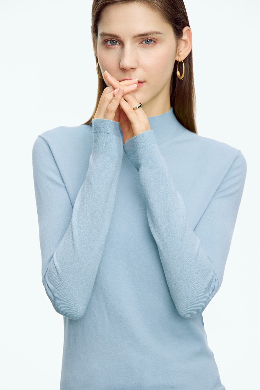 Mock Neck Slim Sweater|AMII-AMII.com