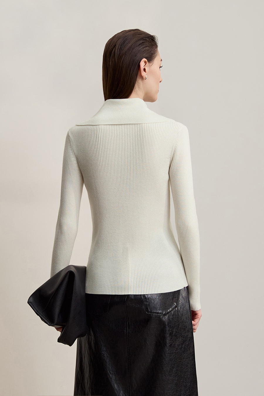 Rose Brooch Lapel Sweater