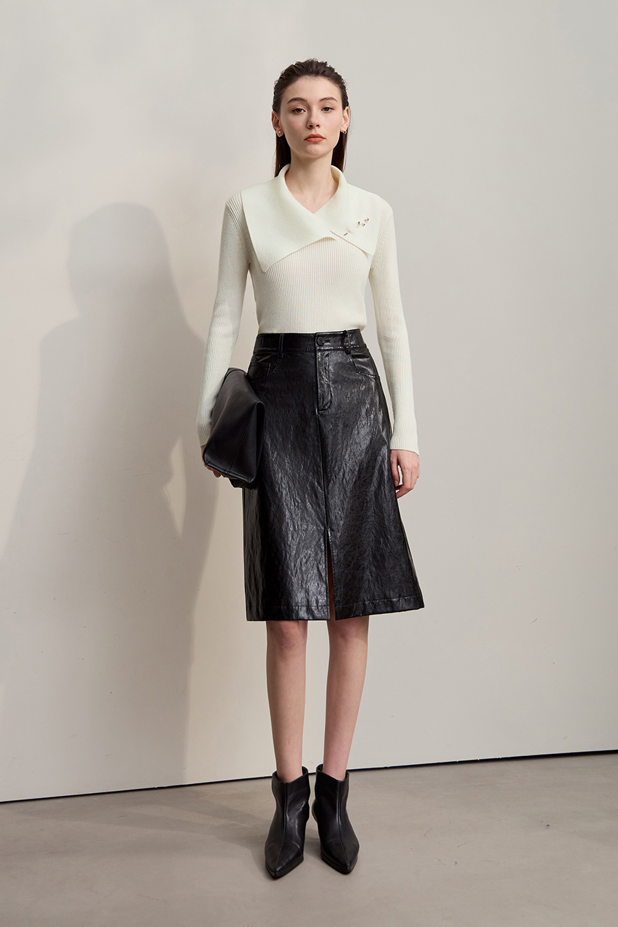 Rose Brooch Lapel Sweater