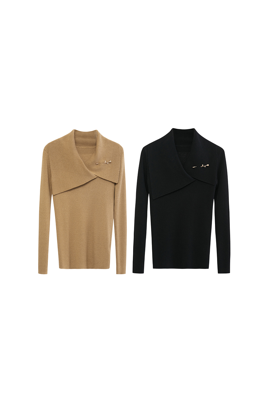 Rose Brooch Lapel Sweater