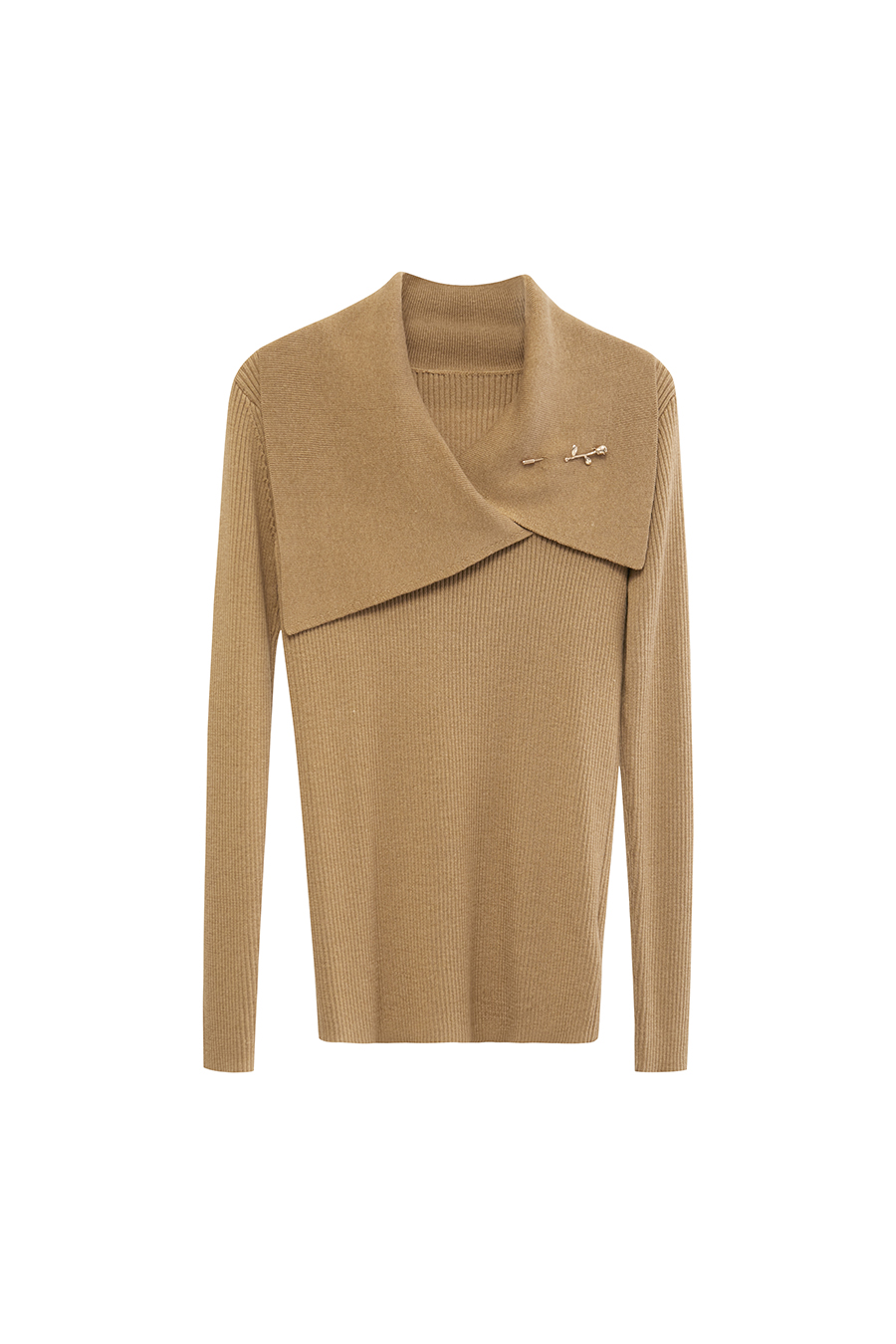 Rose Brooch Lapel Sweater