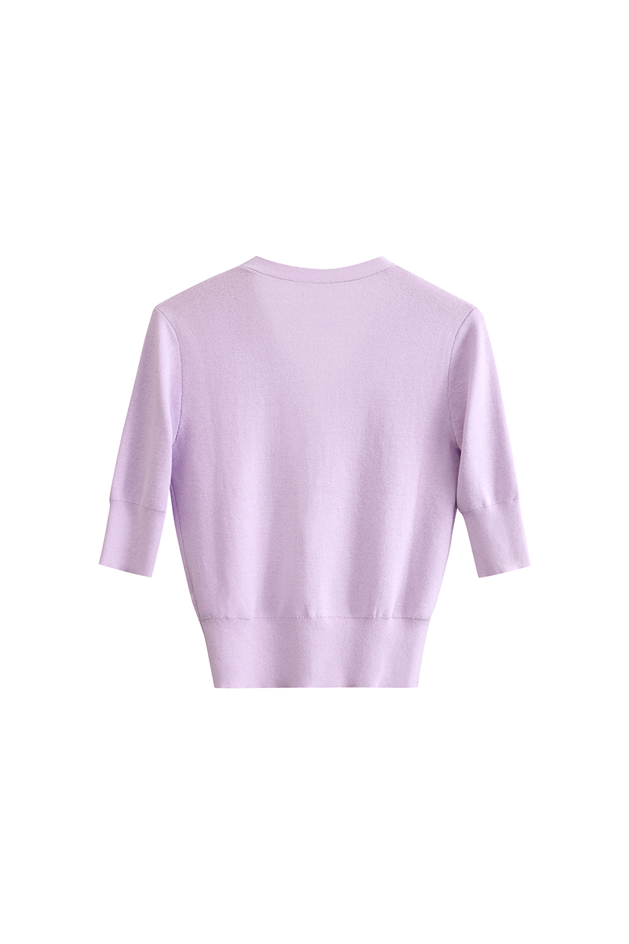 V-Neck 3/4 Sleeve Cotton Knit Cardigan|AMII-AMII.com