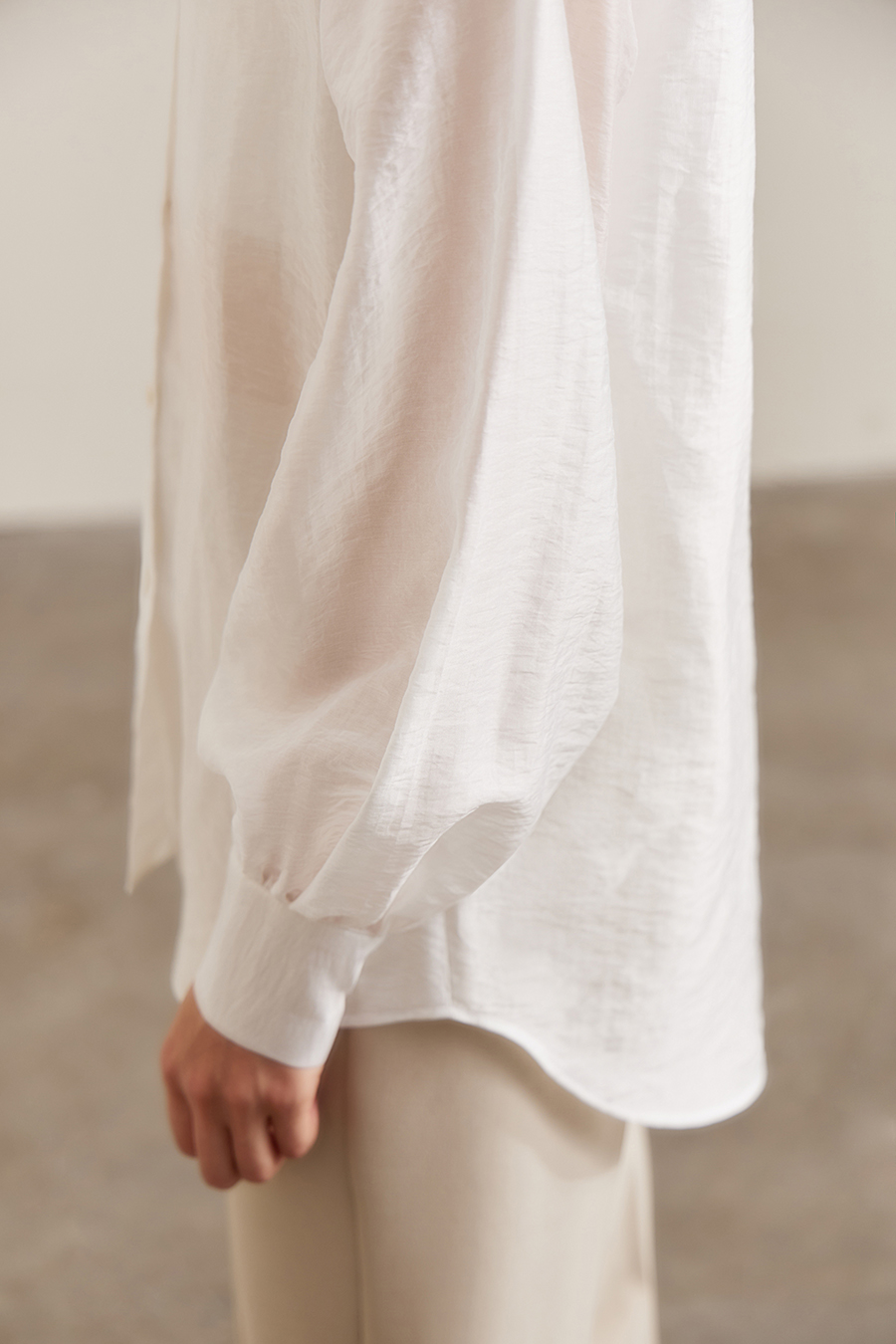 Lapel Drop Shoulder Lantern Sleeve Shirt|AMII-AMII.com
