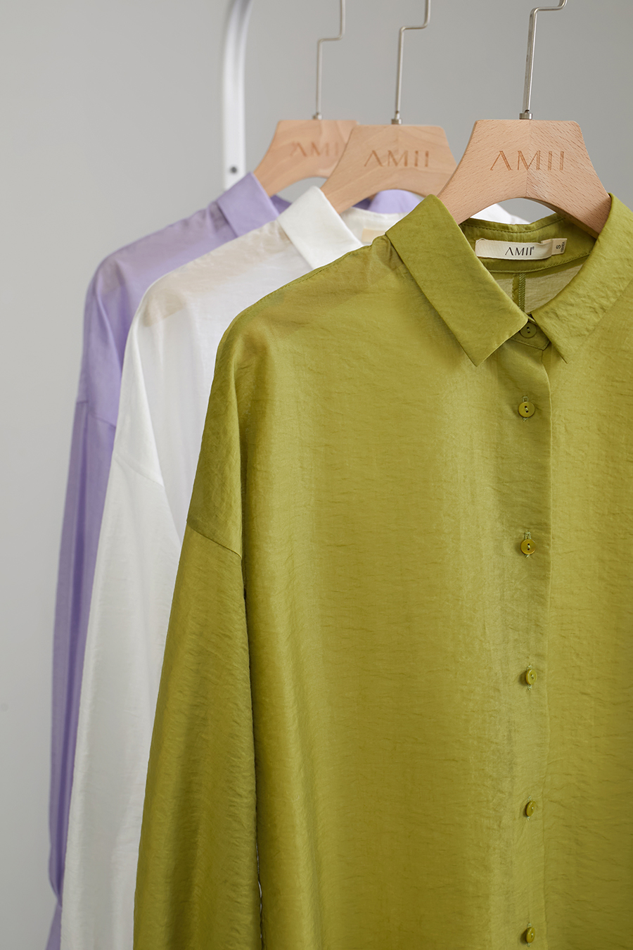 Lapel Drop Shoulder Lantern Sleeve Shirt|AMII-AMII.com