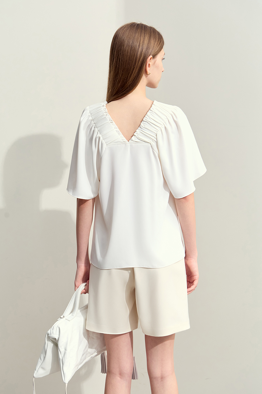 Loose Square Neck Chiffon Blouse