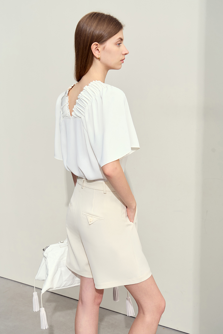 Loose Square Neck Chiffon Blouse