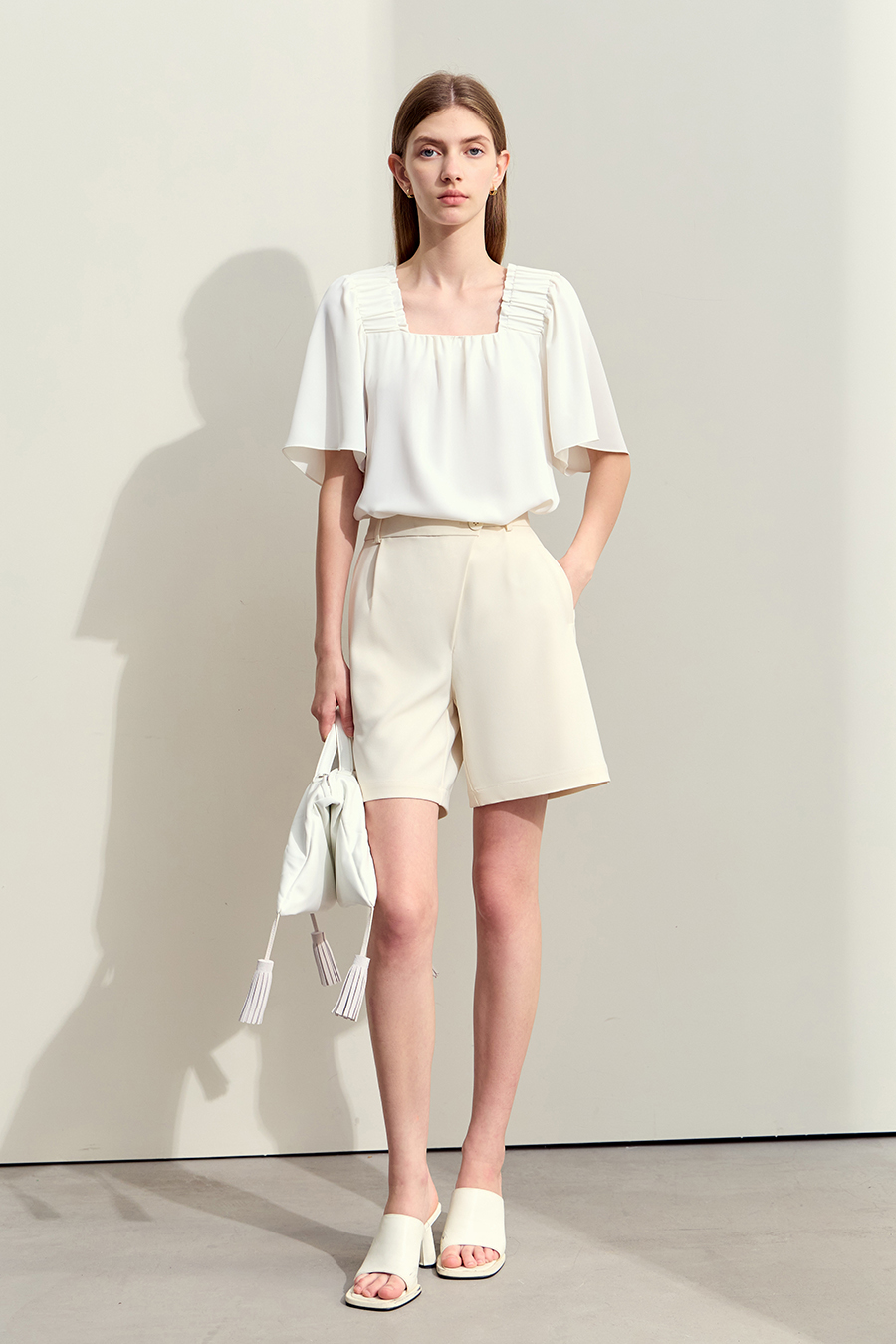 Loose Square Neck Chiffon Blouse