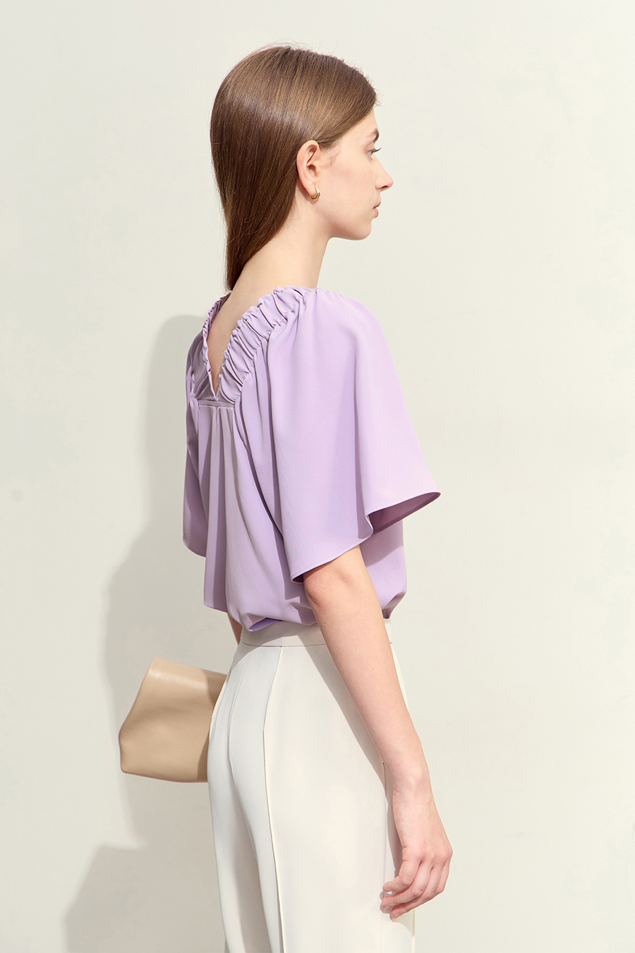 Loose Square Neck Chiffon Blouse