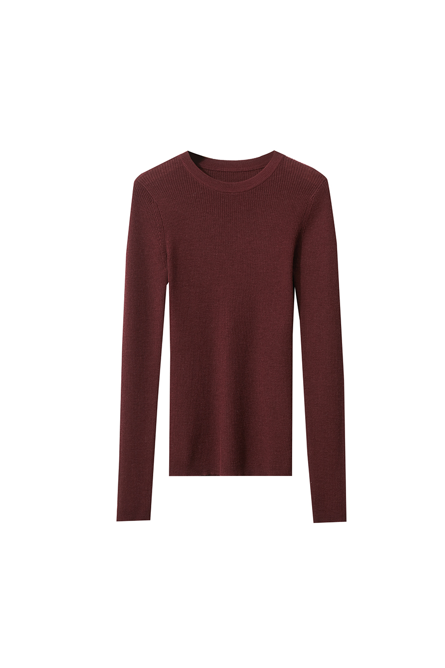 Slim Small Crew Neck Wool Sweater|AMII-AMII.com