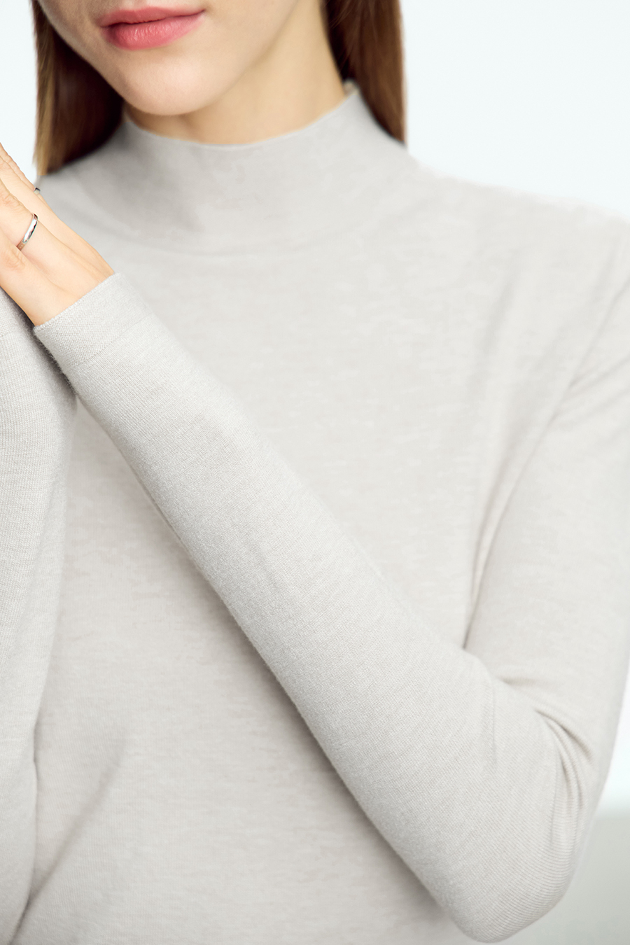 Mock Neck Slim Sweater|AMII-AMII.com