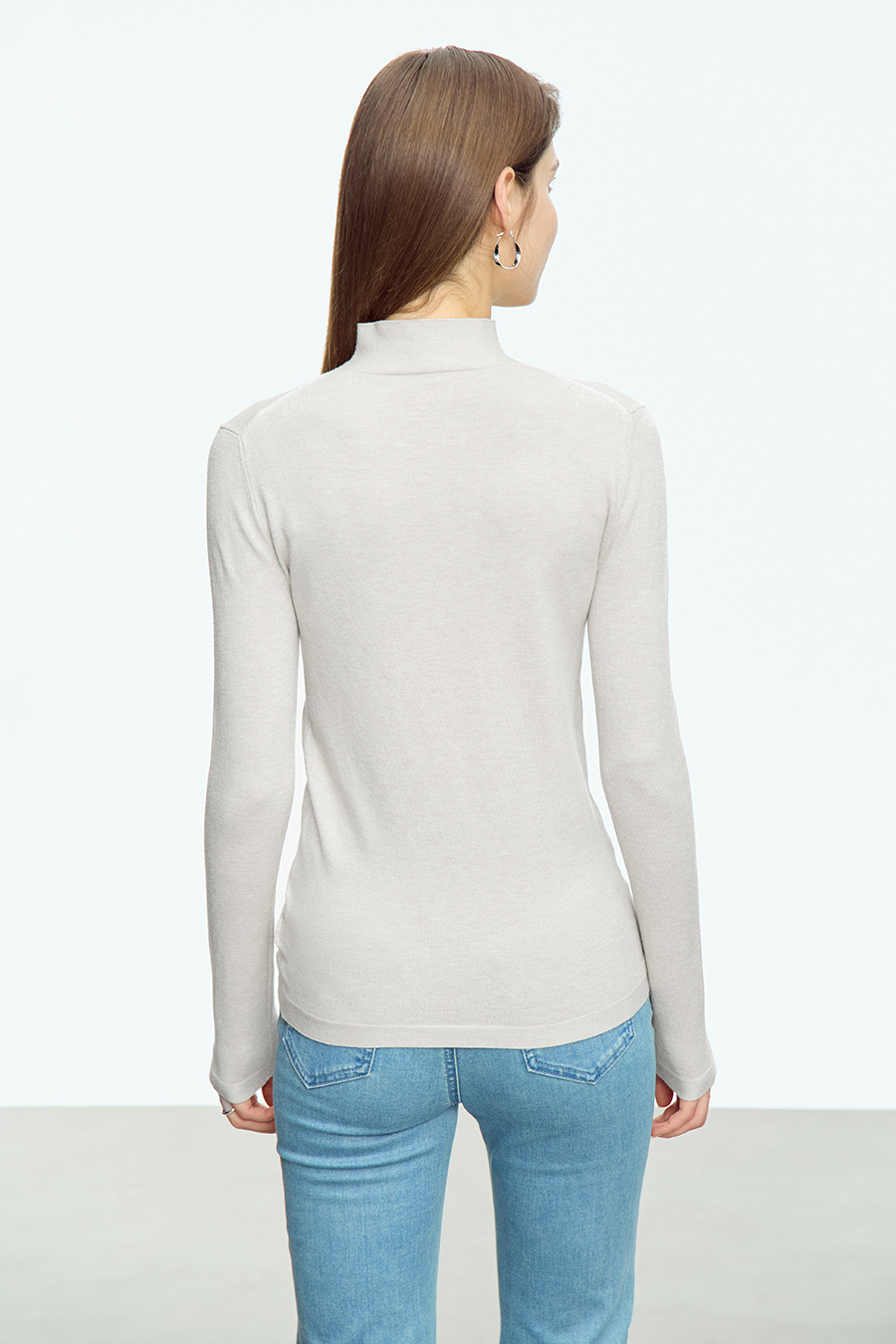 Mock Neck Slim Sweater|AMII-AMII.com