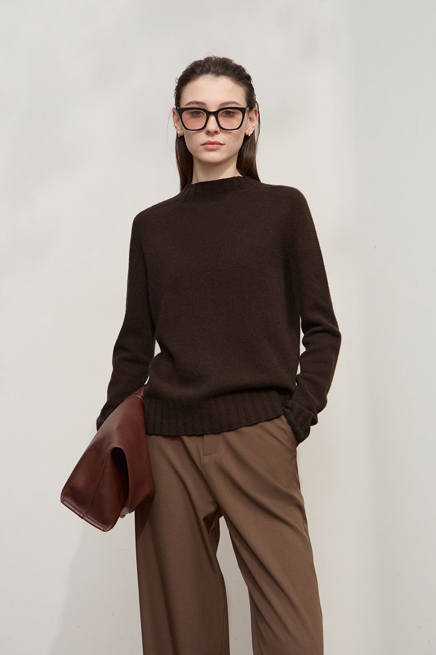 All - Wool Mock Neck Sweater|AMII-AMII.com