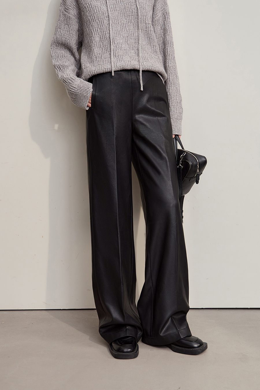 Casual Versatile Leather Long Pants|AMII-AMII.com