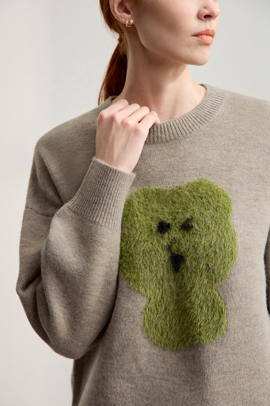 Drop Shoulder Jacquard Pullover Sweater|AMII-AMII.com