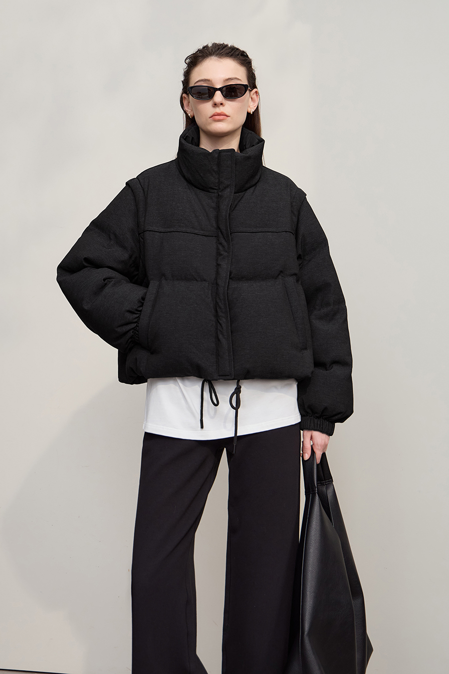 Detachable Sleeve Two - way Down Jacket|AMII-AMII.com