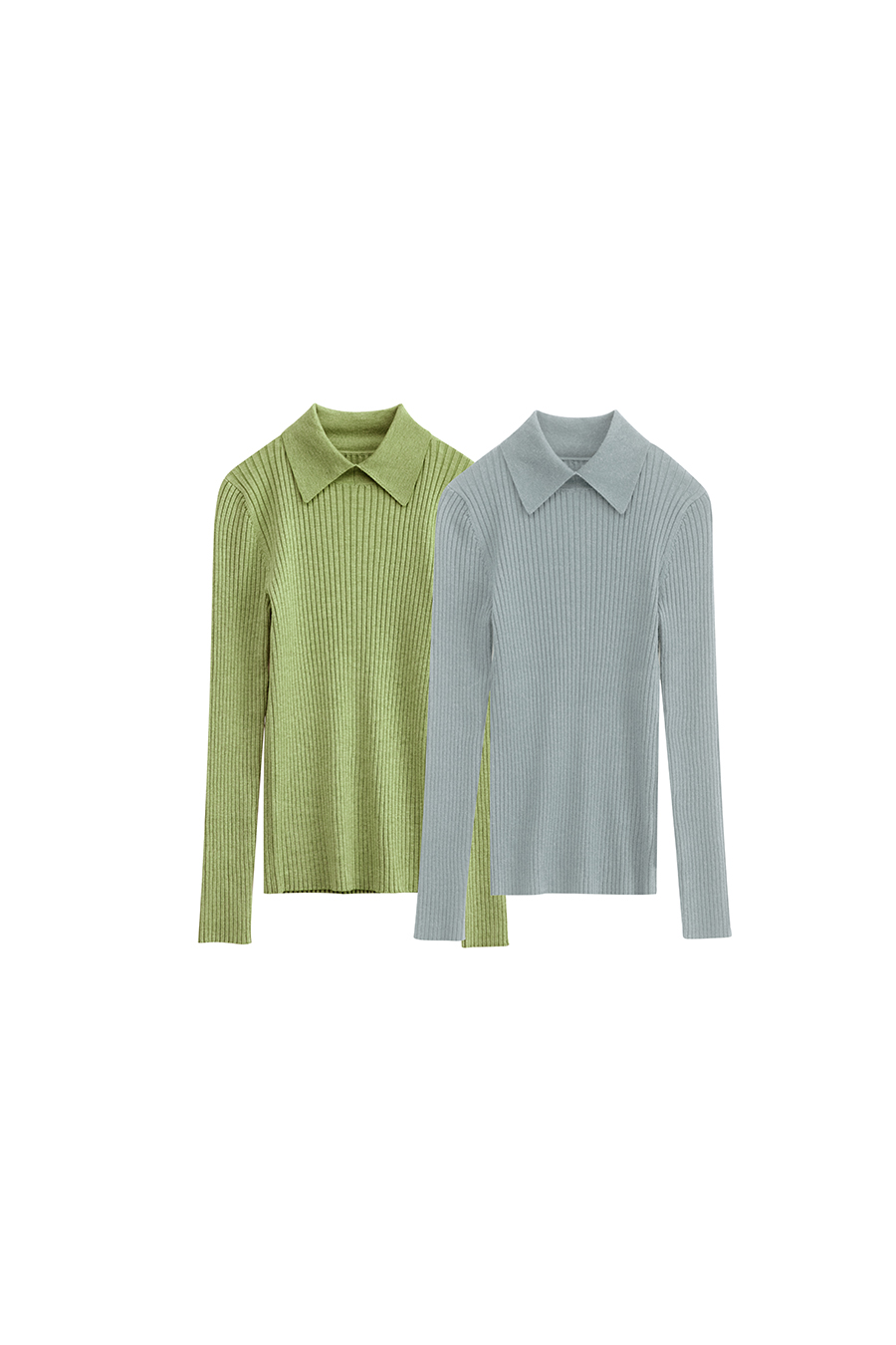 Lapel Ribbed Sweater|AMII-AMII.com