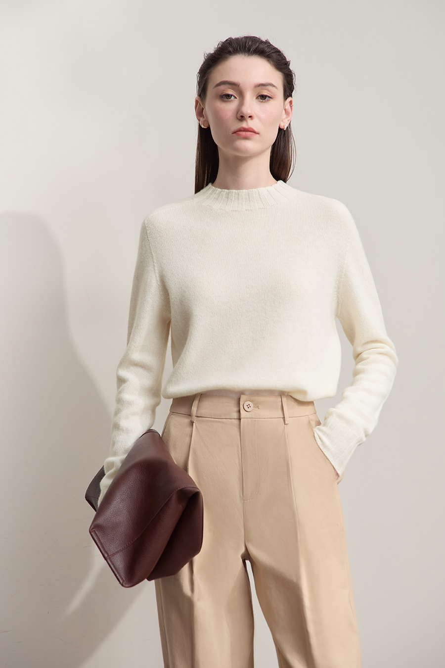All - Wool Mock Neck Sweater|AMII-AMII.com