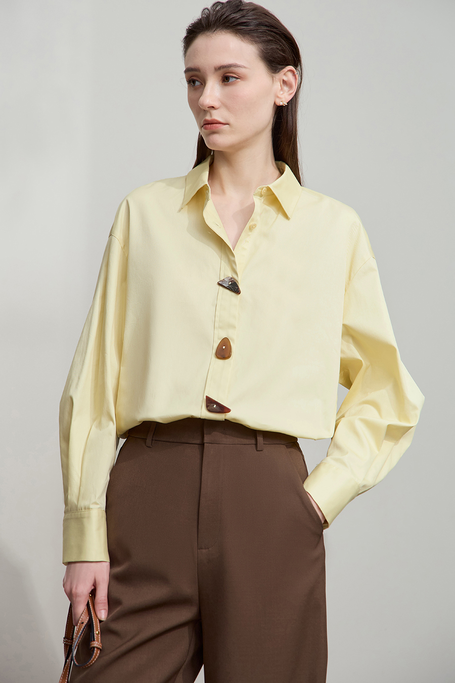 Mid - Length All - Cotton Loose Shirt|AMII-AMII.com