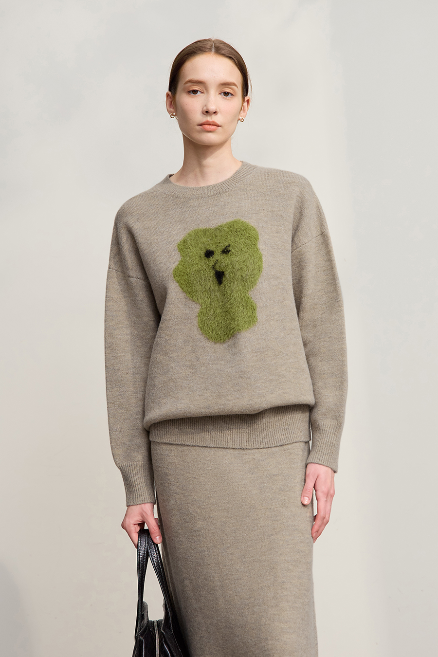 Drop Shoulder Jacquard Pullover Sweater|AMII-AMII.com