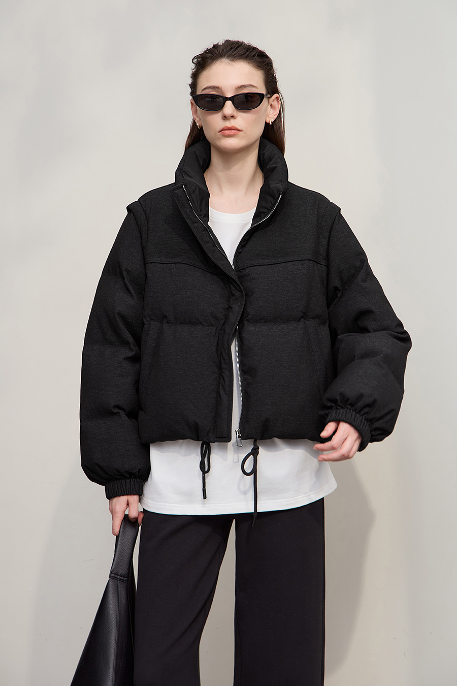 Detachable Sleeve Two - way Down Jacket|AMII-AMII.com