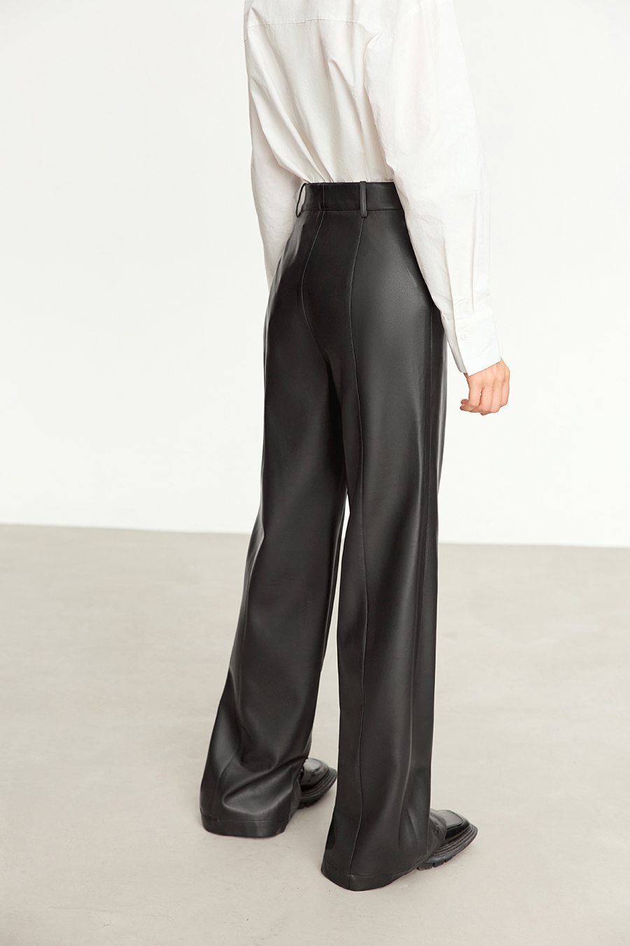 Eco - Leather Casual Long Pants|AMII-AMII.com