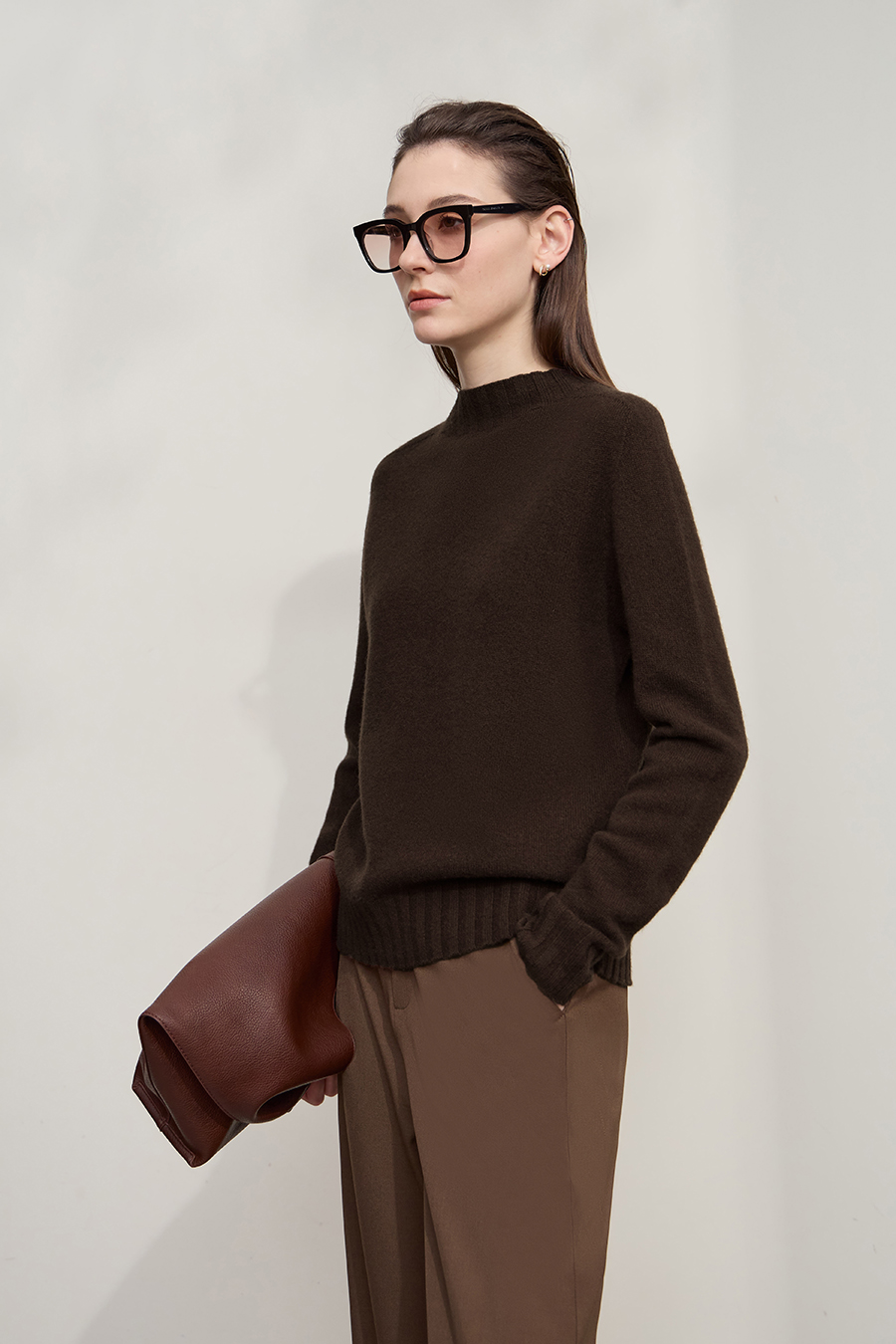 All - Wool Mock Neck Sweater|AMII-AMII.com