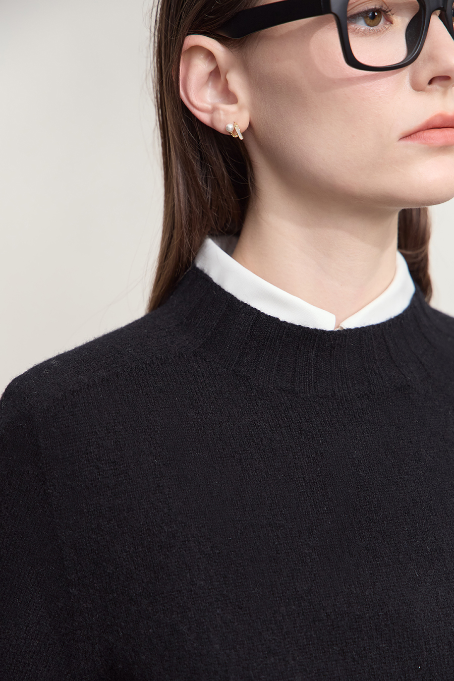 All - Wool Mock Neck Sweater|AMII-AMII.com