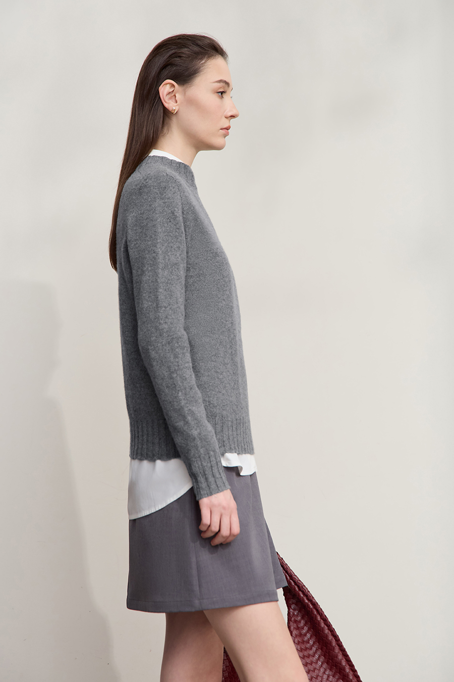 All - Wool Mock Neck Sweater|AMII-AMII.com