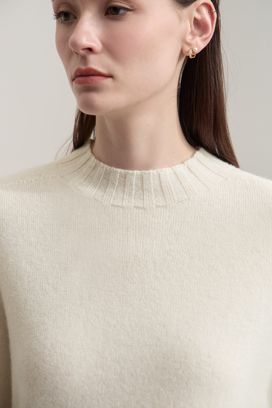 All - Wool Mock Neck Sweater|AMII-AMII.com