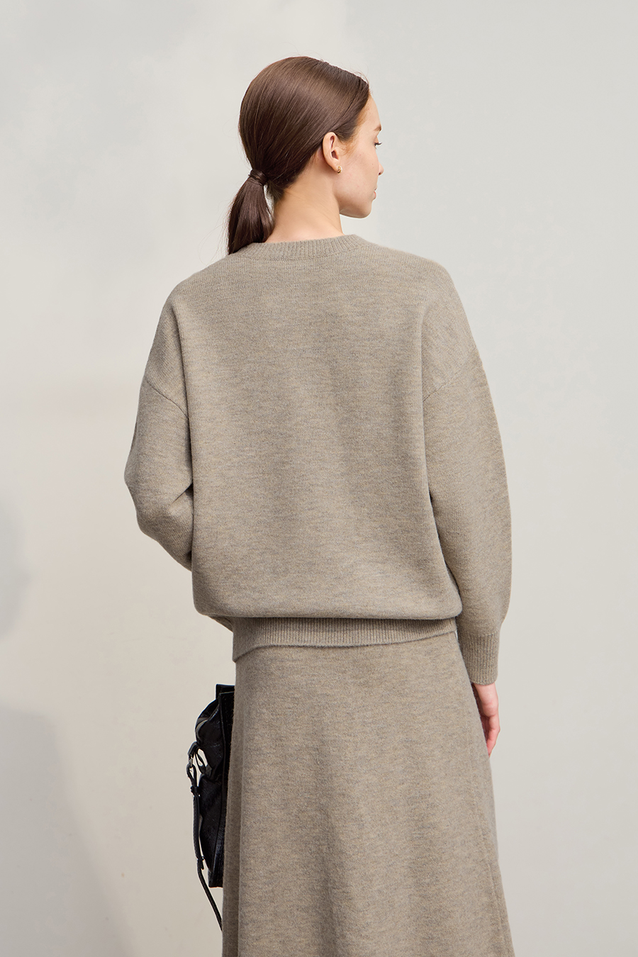 Drop Shoulder Jacquard Pullover Sweater|AMII-AMII.com