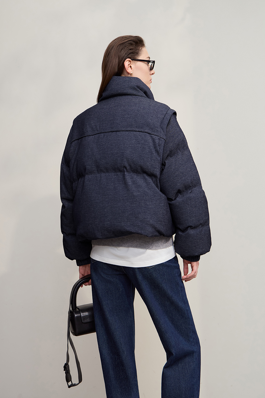Detachable Sleeve Two - way Down Jacket|AMII-AMII.com