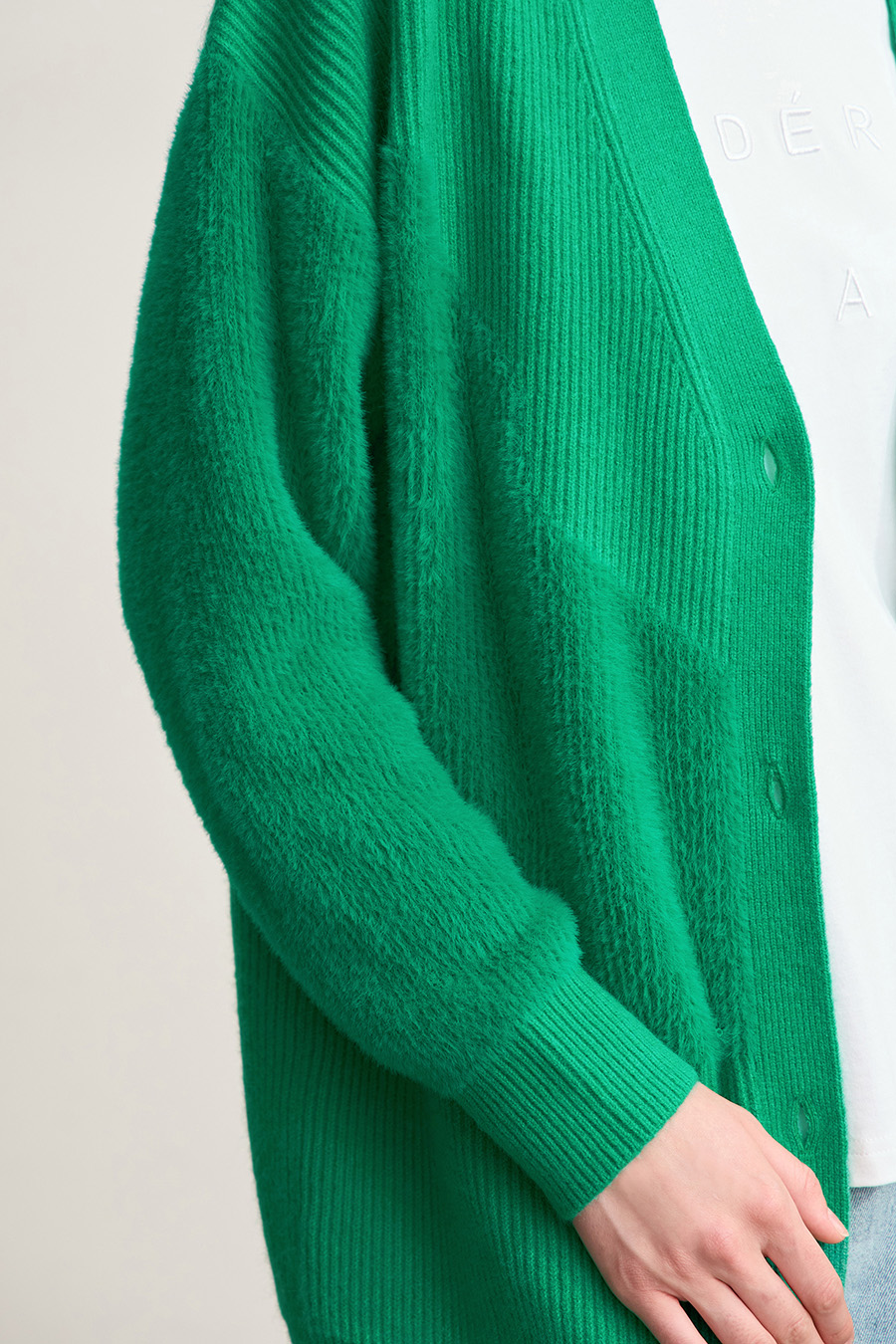 Drop Shoulder V - Neck Knitted Cardigan|AMII-AMII.com