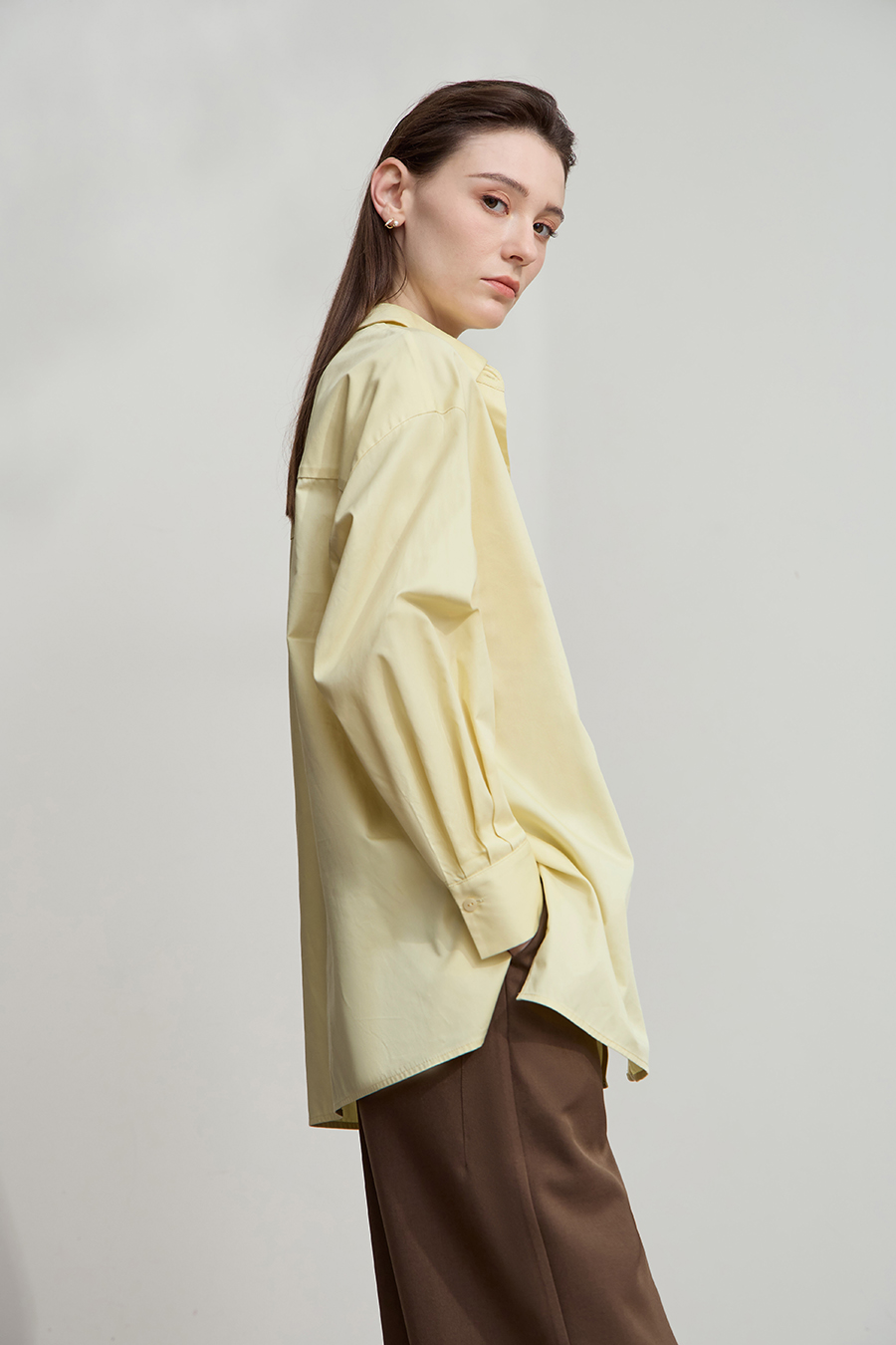 Mid - Length All - Cotton Loose Shirt|AMII-AMII.com