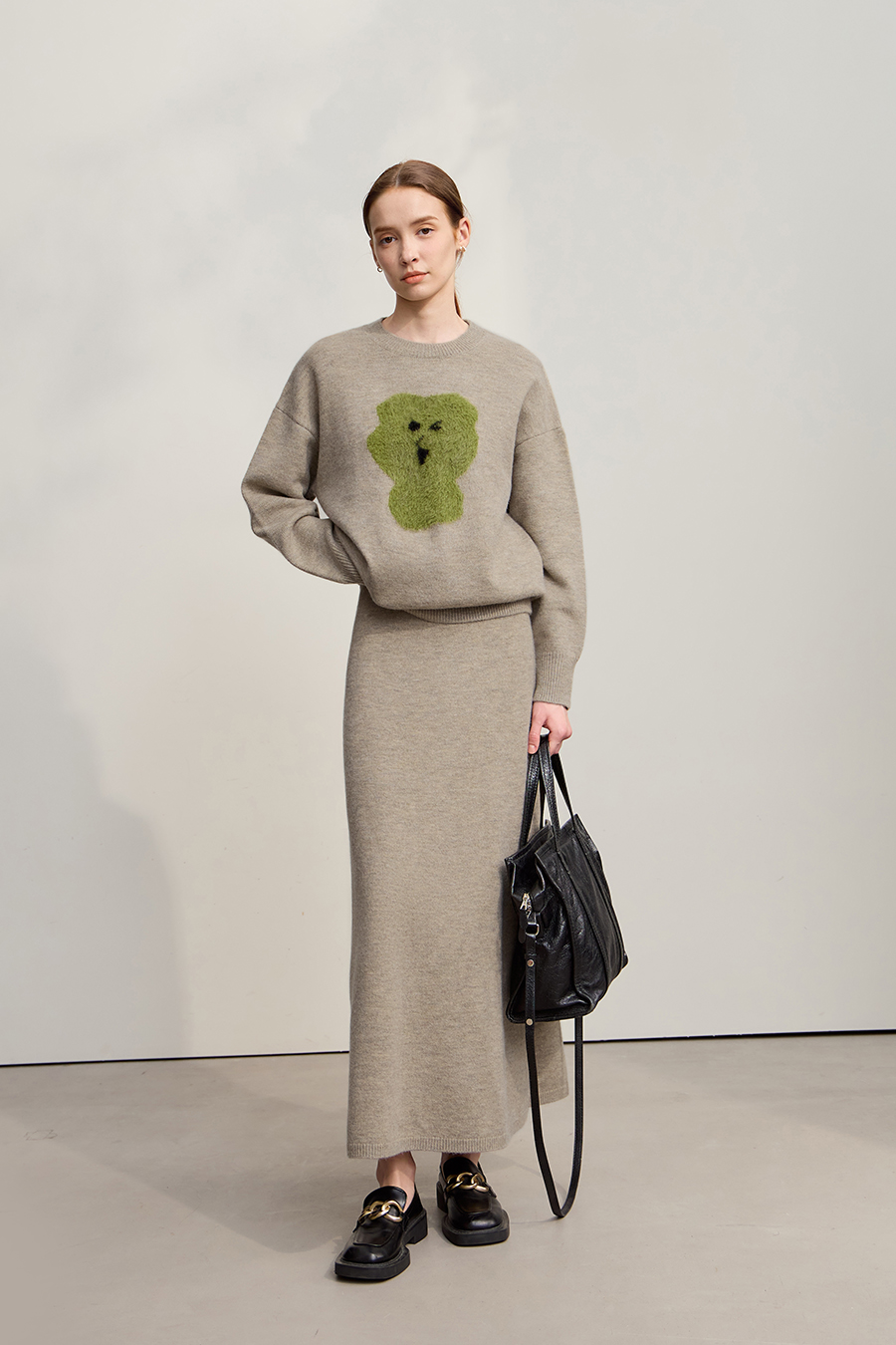 Drop Shoulder Jacquard Pullover Sweater|AMII-AMII.com