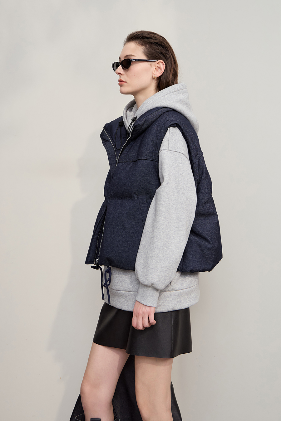 Detachable Sleeve Two - way Down Jacket|AMII-AMII.com