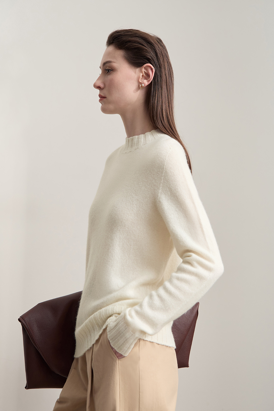 All - Wool Mock Neck Sweater|AMII-AMII.com