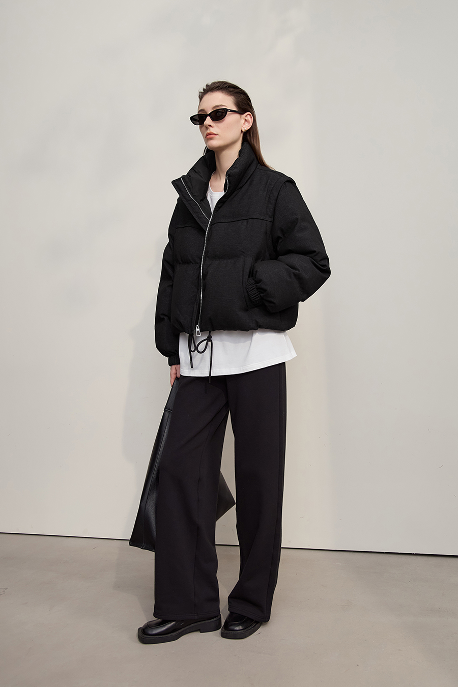 Detachable Sleeve Two - way Down Jacket|AMII-AMII.com